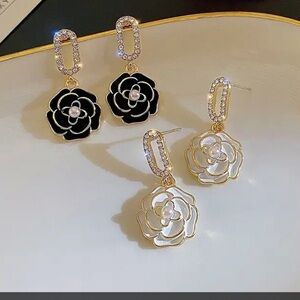 NEW CAMELLIA FLOWER EARRINGS